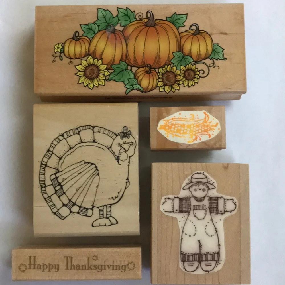 Thanksgiving/fall themed rubber stamp set